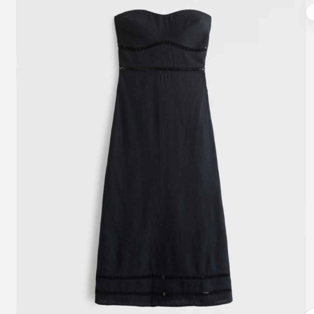 Abercrombie & Fitch Black Strapless Sheath Dress